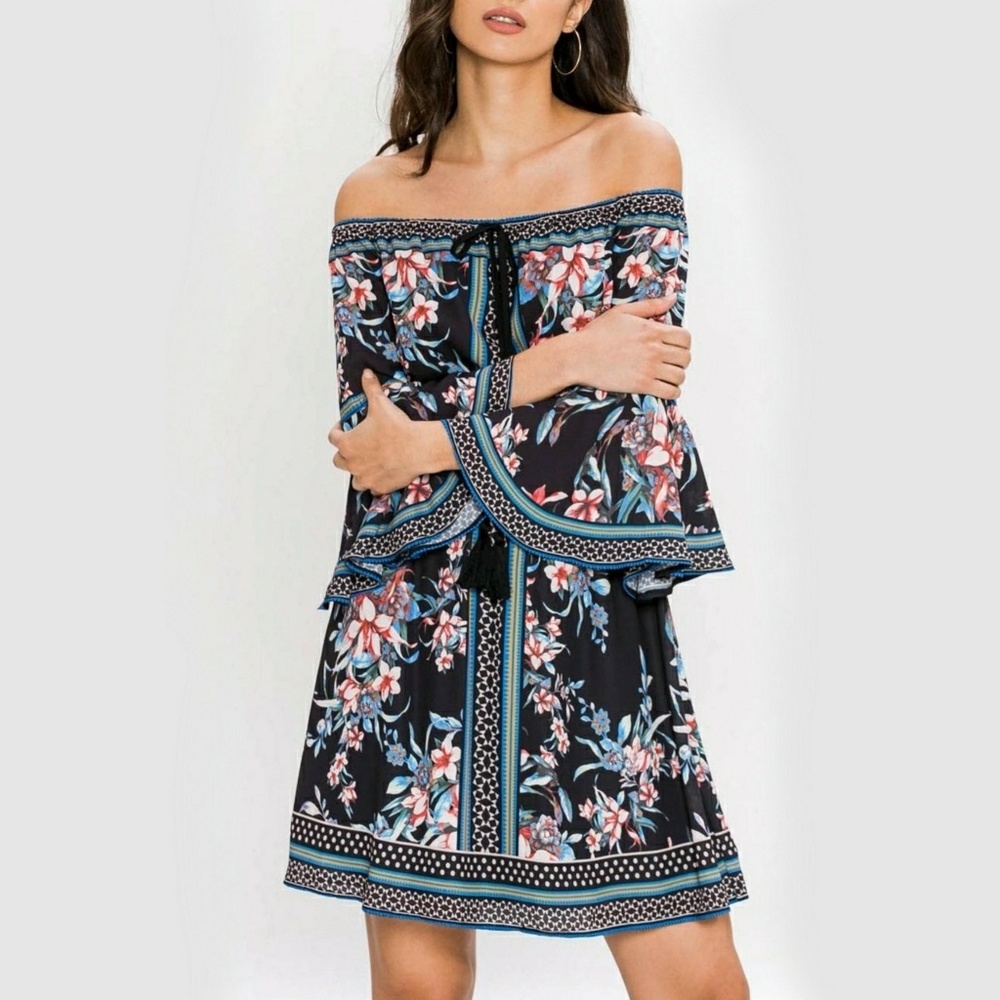 Jealous Tomato Floral off the shoulder dress